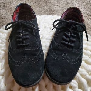 Black suede oxfords